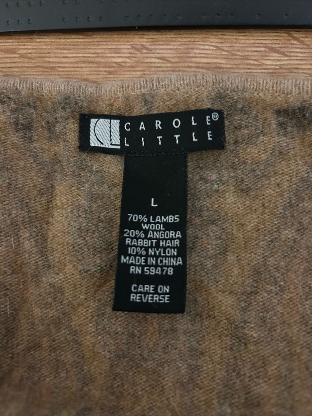 Carole Little Vintage Brown Floral Paisley Cardigan Lambs Wool Angora Blend M/L - Picture 3 of 6